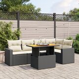  The Living Store Vrtna sedežna garnitura 6-delna z blazinami črna poli ratan - Vrtna Sedežna Garniture, (21479783) | Shoptok.si