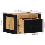 vidaXL Nočna omarica 40x35x25 cm Masivni neobdelan les Mango | Shoptok.si