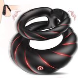 SuperLove Vibrating Dual Cock & Ball Ring Black | shoptok.hr