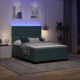  LED Box Spring Krevet Tamnozelena 140 x 190 cm Baršun | shoptok.hr
