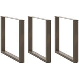  Noge za blagovaonski stol U-oblik 3 kom Prirodni čelik 80 x (72-73) cm Čelik | shoptok.hr