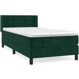 Box spring krevet s madracem tamnozeleni 90x200 cm baršunasti | shoptok.hr