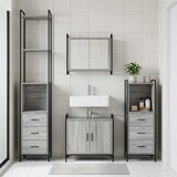  Set ormarića za kupaonicu 3 kom. Siva Sonoma 40 x 36 x 200,5 cm | shoptok.hr