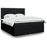 vidaXL Box spring postelja z vzmetnico črn 200x200 cm blago | Shoptok.si