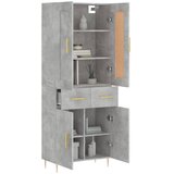  Visoka komoda siva betona 69,5x34x180 cm od konstruiranog drva | shoptok.hr