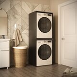 Molarem Home Drveni ormarić za perilicu i sušilicu rublja - crni | shoptok.hr