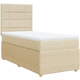 vidaXL Okvir kreveta s oprugama i madrac krem 80x200 cm od tkanine | shoptok.hr