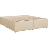  Krevet s oprugama i madracem krem 200 x 200 cm od tkanine | shoptok.hr