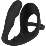 Black Velvets Black Velvet - valovit analni dildo s penisom in obročem za moda (črn) | Shoptok.si
