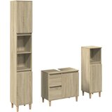 Maison Chic Kopalniški sestavi - Kopalniška garnitura 3-delna sonoma hrast inženirski les, (21788130) | Shoptok.si