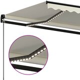 Tenda na ručno uvlačenje s LED svjetlom 450 x 300 cm krem | Eponuda.com