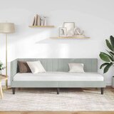 vidaXL Kotna postelja z vzglavjem Svetlo siva 80 x 200 cm Žamet | Shoptok.si