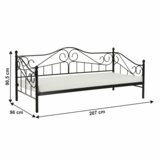 Kondela Kovinska postelja, črna, 90x200, DAINA | Shoptok.si