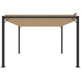  Sjenica s rešetkastim krovom 3x4 m smeđe-siva tkanina/aluminij | shoptok.hr