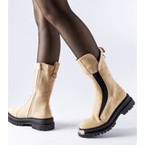 Gemre Beige insulated ankle boots with decorative toe Bologna | shoptok.hr