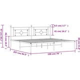 Metalni okvir za krevet s uzglavljem bijeli 193x203 cm | shoptok.hr