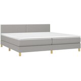  box spring s madracem LED svjetlosivi 200x200 cm tkanina | shoptok.hr
