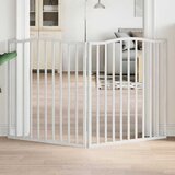 vidaXL Vrata za pse zložljiva 2 panela bela 160 cm topolovina | Shoptok.si