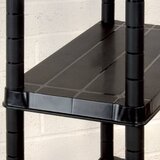 Police za pohranu s 4 razine crne 122 x 30,5 x 130 cm plastične | shoptok.hr