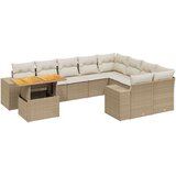vidaXL 10-dijelni set vrtnih sofa s jastucima bež od poliratana | shoptok.hr