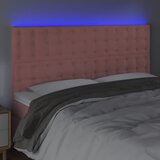  LED uzglavlje ružičasto 160x5x118/128 cm baršunasto | shoptok.hr
