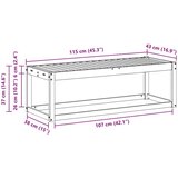  Vanjska stolica klupa Prirodna 115 x 43 x 37 cm - Prirodna 115 cm Otvoreno područje nogu | shoptok.hr