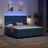  LED Box Spring Krevet Tamno plava 180 x 200 cm Bar&amp;scaron;un Slike