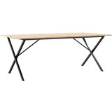 Furnova Jedilna miza X okvir 200x100x75 cm trdna borovina lito železo, (21946475) | Shoptok.si