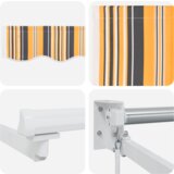 vidaXL Skrovita tenda Višebojna 500x300 cm Tkanina | shoptok.hr