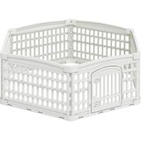  Ograda za Pse s 6 Panoa Bijela 122 x 106 x 40 cm Plastika | shoptok.hr