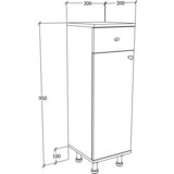 MID.YOU Spodnja Omarica Nilosi, Bela, Barva Hrasta | Shoptok.si