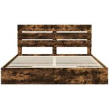  Krevet s od storage s uzglavljem Dimljeni hrast 180 x 200 cm | shoptok.hr