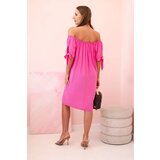 Kesi Włoski Women's viscose dress with tied sleeves pink | Shoptok.si