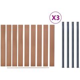 vidaXL Set panela za ogradu smeđi 526 x 186 cm WPC | shoptok.hr
