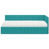 vidaXL Kotni okvir postelje z matrico z vzglavjem 2 pcs Turkizna Žamet, (5000162953) | Shoptok.si