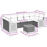  8-dijelni set vrtnih sofa od poliratana s jastucima bež | shoptok.hr
