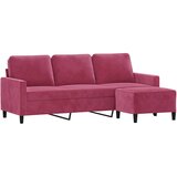  Trosjed s tabureom crvena boja vina 180 cm baršunasti | shoptok.hr
