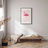  Plakat - Flamingo and Stripes 29.7x42 Crni okvir s margom | shoptok.hr