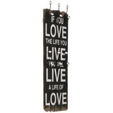 vidaXL Stenski obešalnik s 6 kljukicami 120x40 cm LOVE LIVE, (20776524) Cene