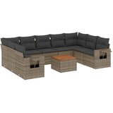  The Living Store Vrtna sedežna garnitura 10-delna z blazinami siv poli ratan - Vrtna Sedežna Garniture, (21463805) | Shoptok.si