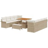 vidaXL Vrtna sedežna garnitura z blazino 11 pcs Bež in smetanova, (5000155189) | Shoptok.si
