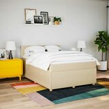 Krevet s oprugama i madracem krem 140x200 cm od tkanine | shoptok.hr