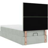 vidaXL Otomanski posteljni okvir z vzmetnicami siv 90x190cm žamet | Shoptok.si