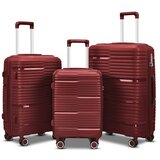 Shumee Set potovalnih kovčkov 3 kosi Barut Red ABS 4 kolesa 360° teleskopski ročaj, (21214367) Cene
