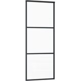  Klizna vrata s 3 panela od stakla ESG i aluminija 76 x 205 cm crna | shoptok.hr