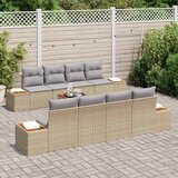  Sjedeća garnitura za vrt s pohranom 9 pcs Bež Poli ratan | shoptok.hr