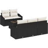 vidaXL set od 6 dijelova vrtnih sofa s jastučićima crni poli ratan Cijene