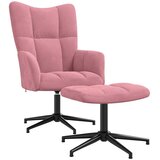  Stolica za opuštanje s osloncem za noge ružičasta baršunasta | shoptok.hr