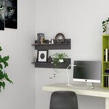 vidaXL zidne police 2 kom visoki sjaj sive 80 x 11,5 x 18 cm iverica cijene