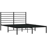vidaXL Kovinski posteljni okvir z vzglavjem črn 150x200 cm | Shoptok.si